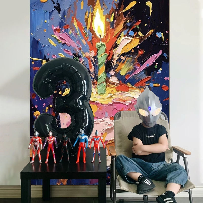 Birthday Scene Setting Supplies – Hanging Cloth Banner, Cake & Photo Background for Party Decoration