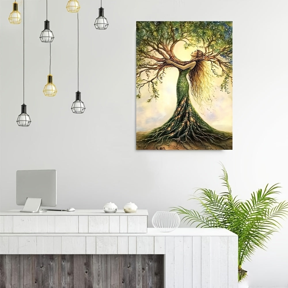 Enhance your space with the Tree of Life canvas art print. Wooden framed, nature-inspired décor for home, office, cafe, or as a unique gift.