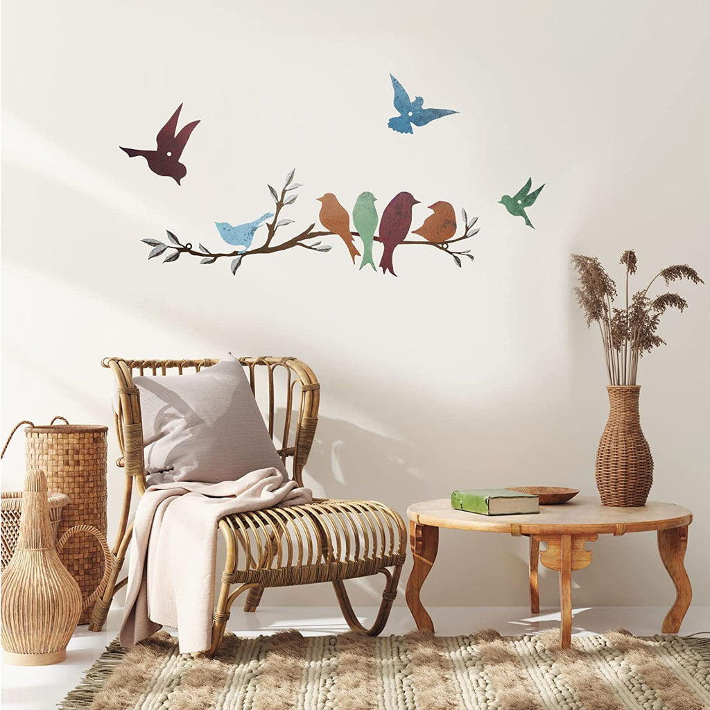 Bird Branch Wall Decoration – European Style Iron Wall-mounted Home Décor