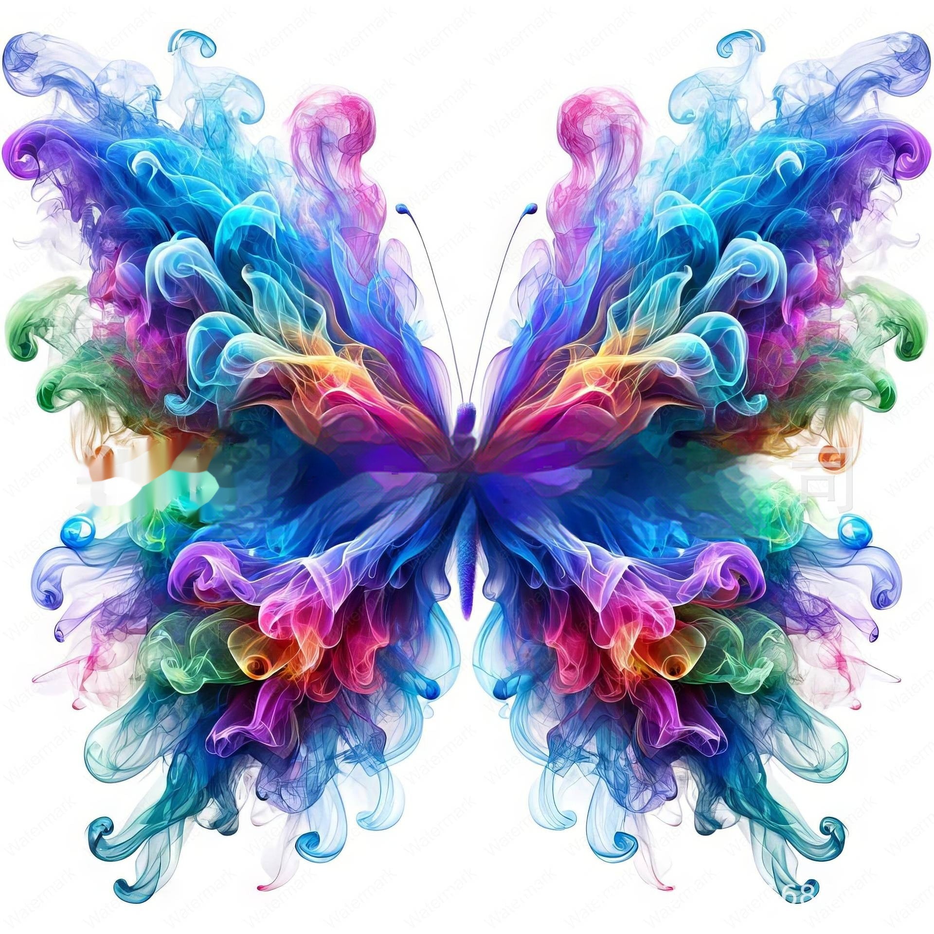 Butterfly Ethereal Smoke Pendant Decoration – Acrylic Wall & Window Hanging Art | Engraved Printed Butterfly Ornaments