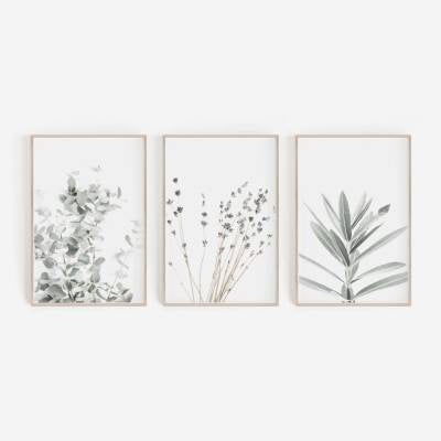 Nordic Plant Canvas Wall Art – Modern Frameless Greenery Decoration Painting