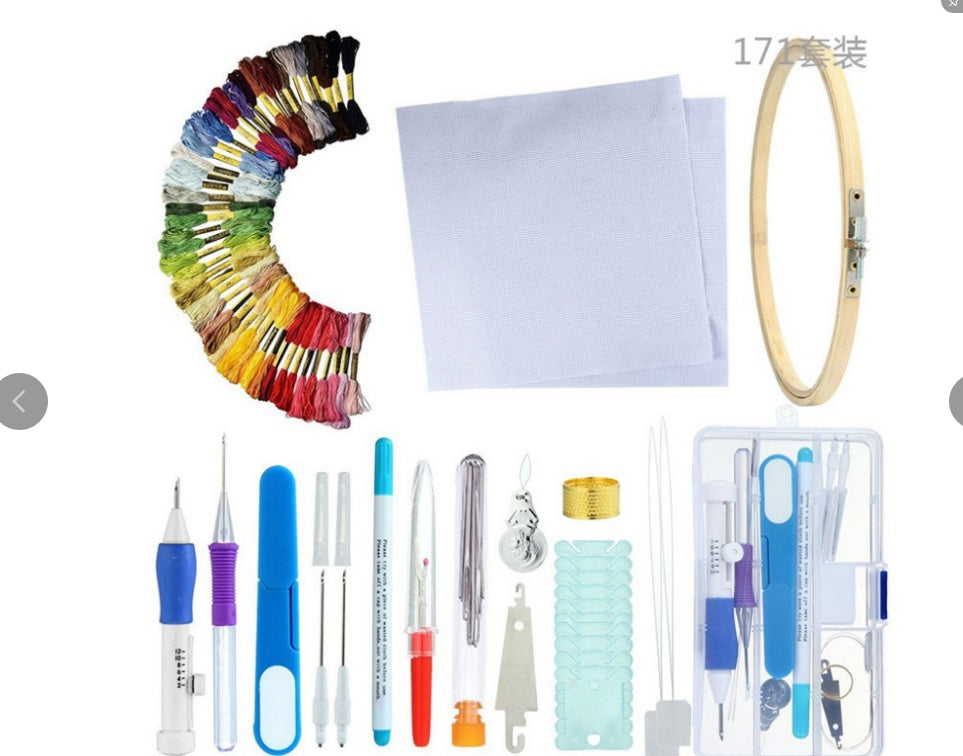 DIY Embroidery Kit with 50 Color Threads – Beginner & Professional Sewing Set