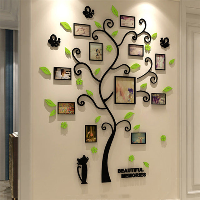 Family Tree Photo Frame Wall Sticker – Acrylic DIY Home Wall Decoration