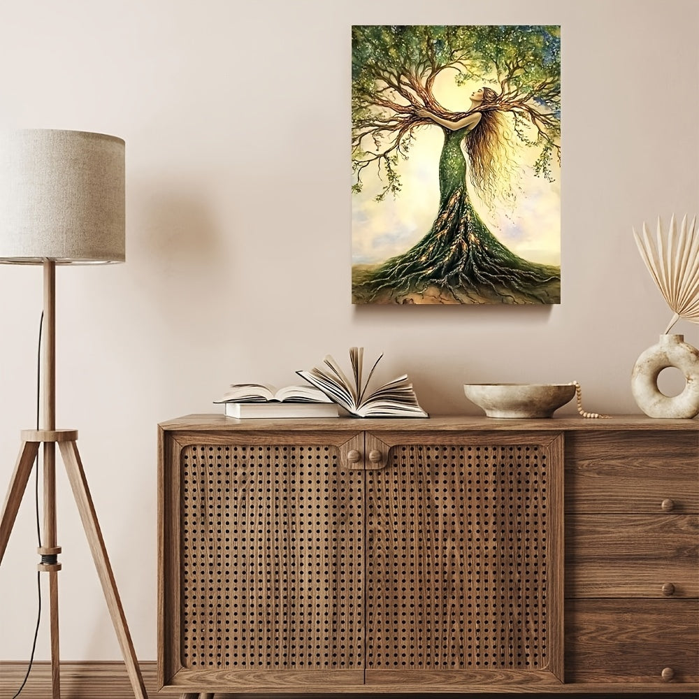 Enhance your space with the Tree of Life canvas art print. Wooden framed, nature-inspired décor for home, office, cafe, or as a unique gift.