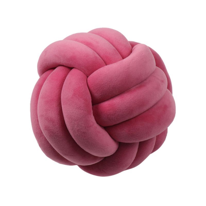 Knotted Plush Ball Design Round Throw Pillow – Soft, Cuddly & Modern Home Decor Cushion