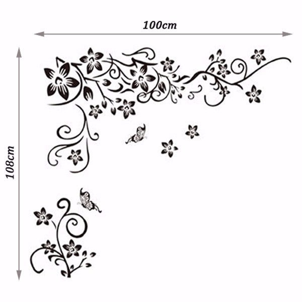 Vinyl Flower Wall Sticker – PVC Mural Decal Art for Home Decoration