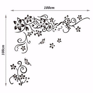 Vinyl Flower Wall Sticker – PVC Mural Decal Art for Home Decoration
