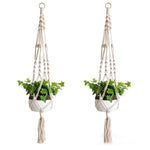 Flower Pot Net Bag – European-Style Hemp Rope Hanging Planter for Home, Balcony & Office Greening