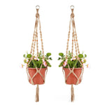Flower Pot Net Bag – European-Style Hemp Rope Hanging Planter for Home, Balcony & Office Greening