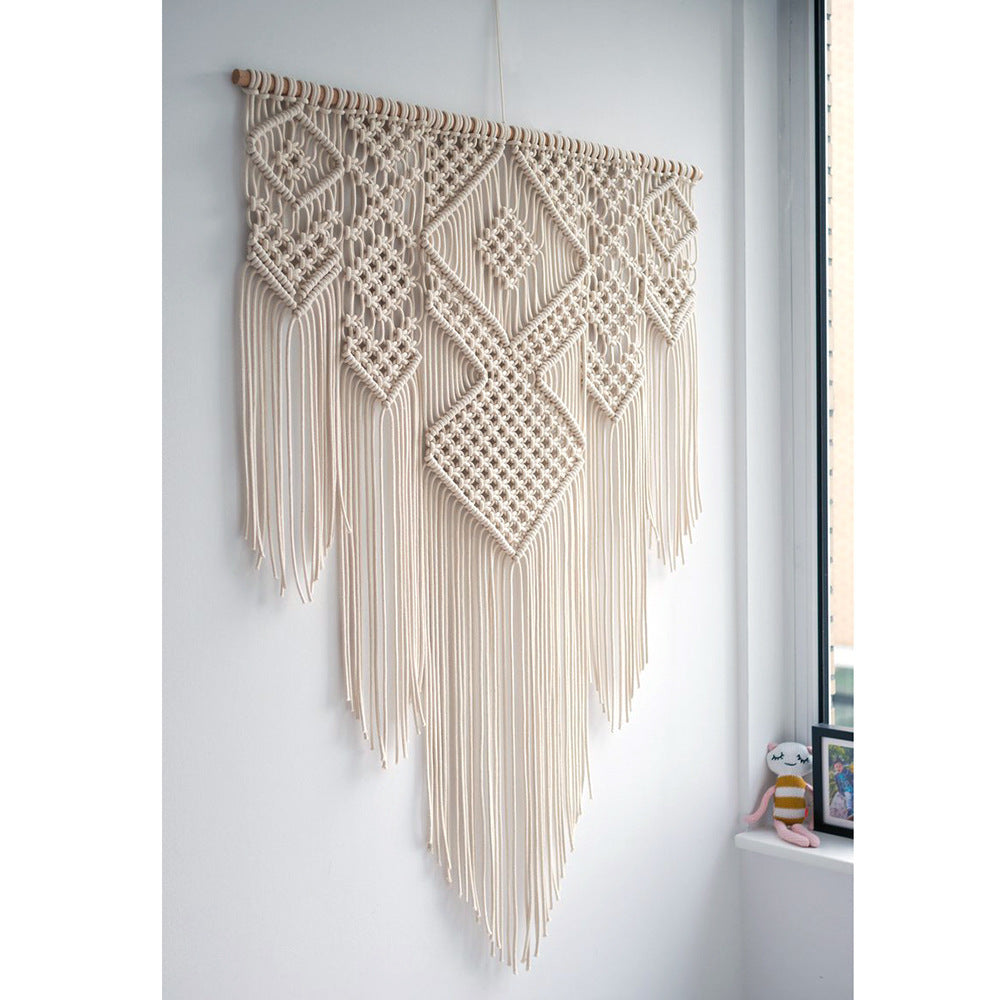 Nordic Boho Woven Tapestry – Handmade Cotton Wall Hanging for Living Room & Bedroom