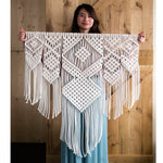 Nordic Boho Woven Tapestry – Handmade Cotton Wall Hanging for Living Room & Bedroom