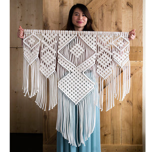 Nordic Boho Woven Tapestry – Handmade Cotton Wall Hanging for Living Room & Bedroom