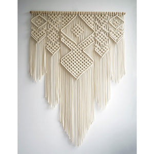 Nordic Boho Woven Tapestry – Handmade Cotton Wall Hanging for Living Room & Bedroom