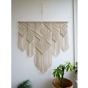 Nordic Boho Woven Tapestry – Handmade Cotton Wall Hanging for Living Room & Bedroom