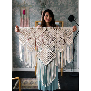 Nordic Boho Woven Tapestry – Handmade Cotton Wall Hanging for Living Room & Bedroom