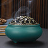 Copper Lid Ceramic Incense Burner – Buddha Antique Alloy Wire Aromatherapy Holder