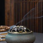 Copper Lid Ceramic Incense Burner – Buddha Antique Alloy Wire Aromatherapy Holder