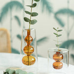 Retro Stained Glass Gourd Vase – Nordic Style Hydroponic Plant Flower Holder