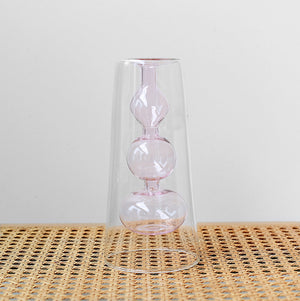 Retro Stained Glass Gourd Vase – Nordic Style Hydroponic Plant Flower Holder