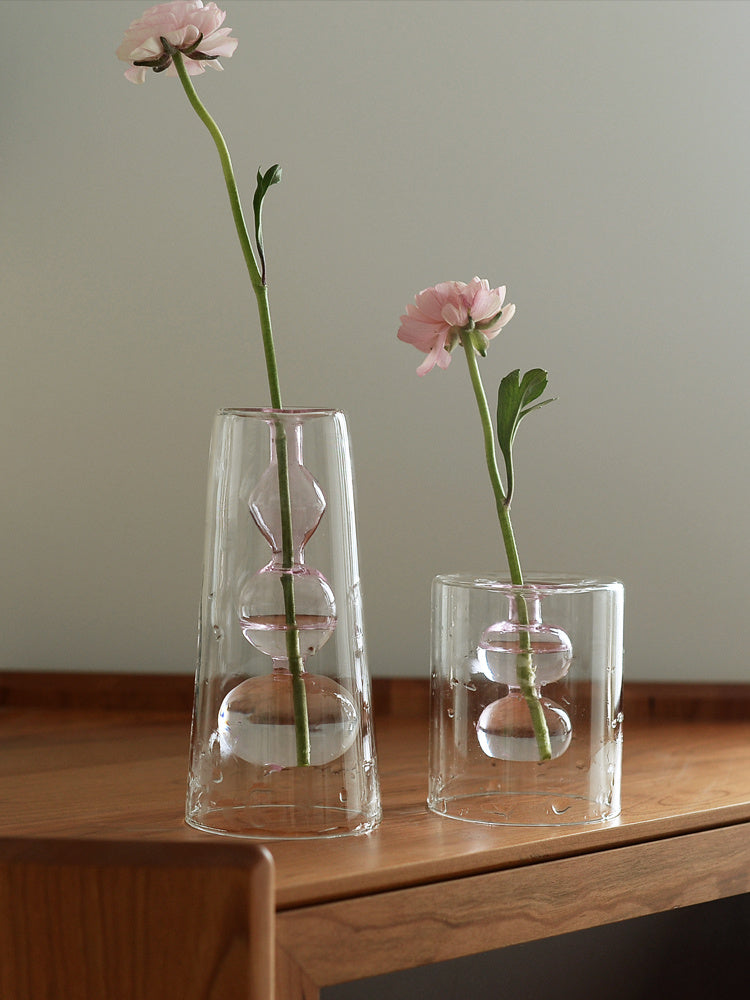 Retro Stained Glass Gourd Vase – Nordic Style Hydroponic Plant Flower Holder