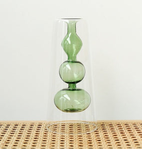Retro Stained Glass Gourd Vase – Nordic Style Hydroponic Plant Flower Holder
