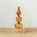Retro Stained Glass Gourd Vase – Nordic Style Hydroponic Plant Flower Holder