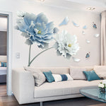 Bedroom Bedside Wall Sticker – Extra Large Floral PVC Wallpaper Mural