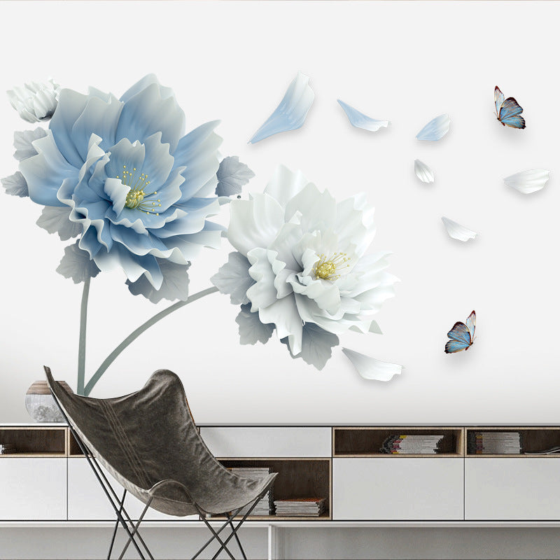 Bedroom Bedside Wall Sticker – Extra Large Floral PVC Wallpaper Mural