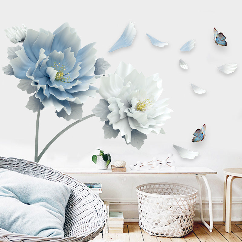 Bedroom Bedside Wall Sticker – Extra Large Floral PVC Wallpaper Mural