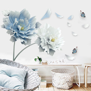 Bedroom Bedside Wall Sticker – Extra Large Floral PVC Wallpaper Mural