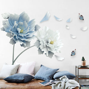 Bedroom Bedside Wall Sticker – Extra Large Floral PVC Wallpaper Mural