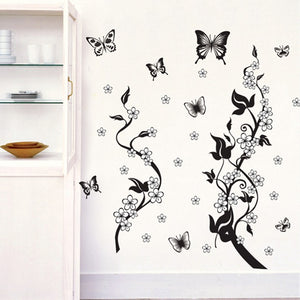 Butterfly Flower Wall Sticker – Fashion PVC Third Generation Home Decoration
