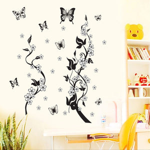 Butterfly Flower Wall Sticker – Fashion PVC Third Generation Home Decoration
