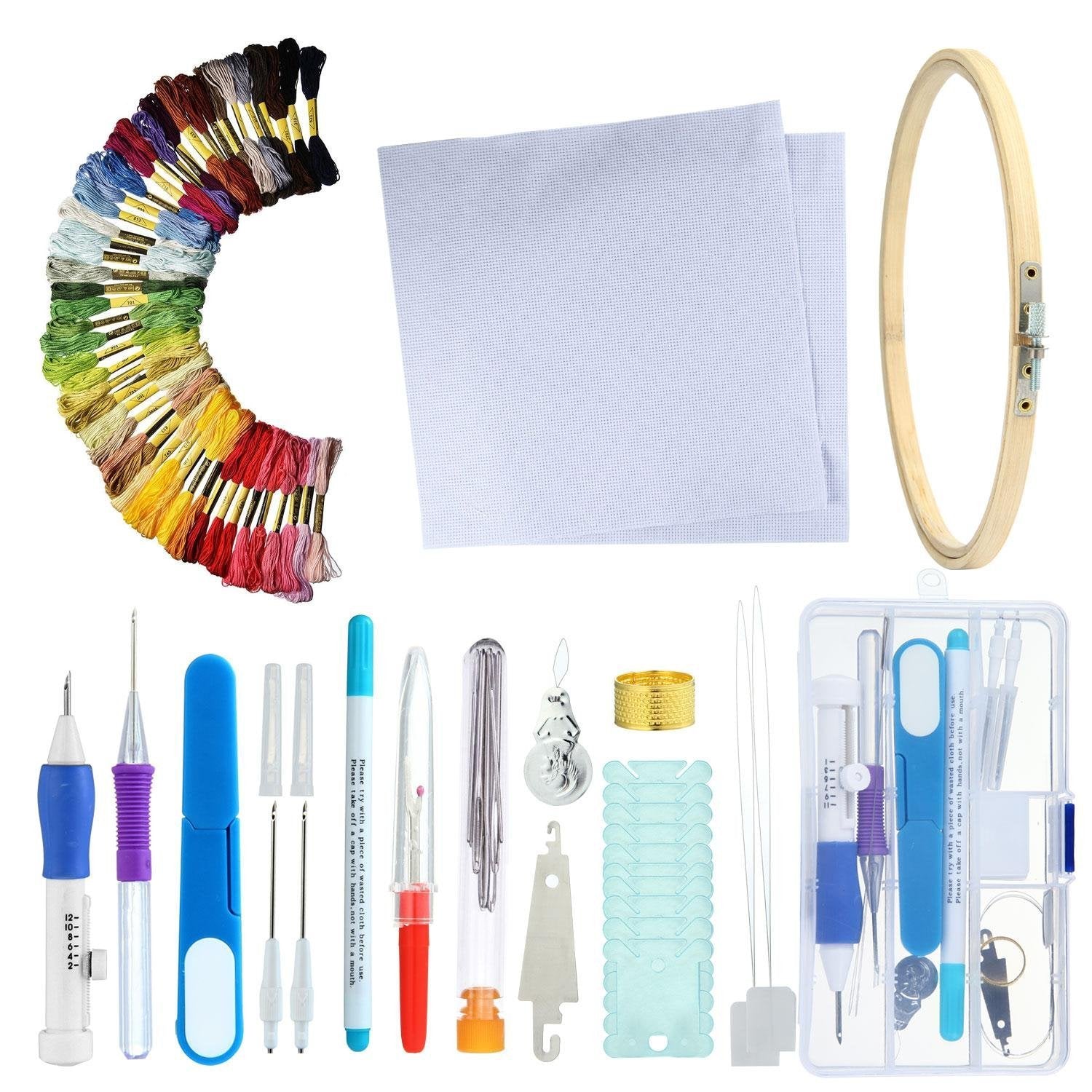 DIY Embroidery Kit with 50 Color Threads – Beginner & Professional Sewing Set
