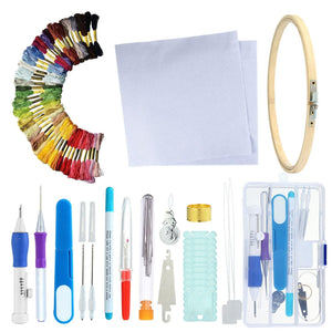 DIY Embroidery Kit with 50 Color Threads – Beginner & Professional Sewing Set