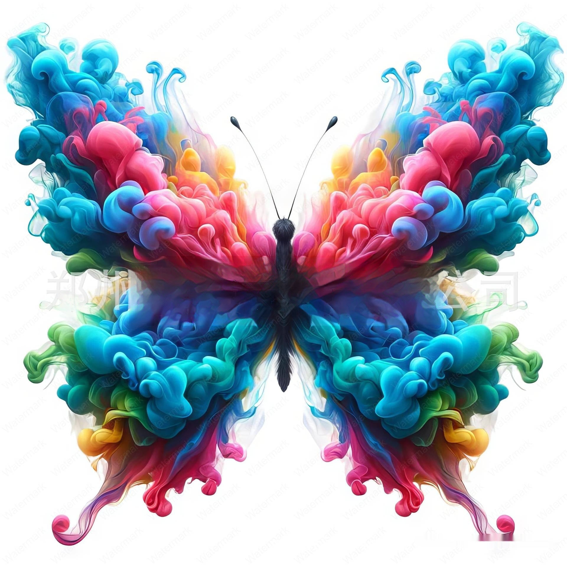 Butterfly Ethereal Smoke Pendant Decoration – Acrylic Wall & Window Hanging Art | Engraved Printed Butterfly Ornaments