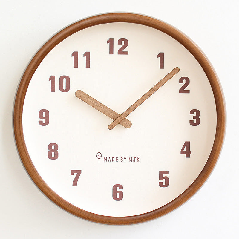 Retro Solid Wood Wall Clock – Modern Minimalist Home Living Room Clock | Silent Creative Decorative Clock