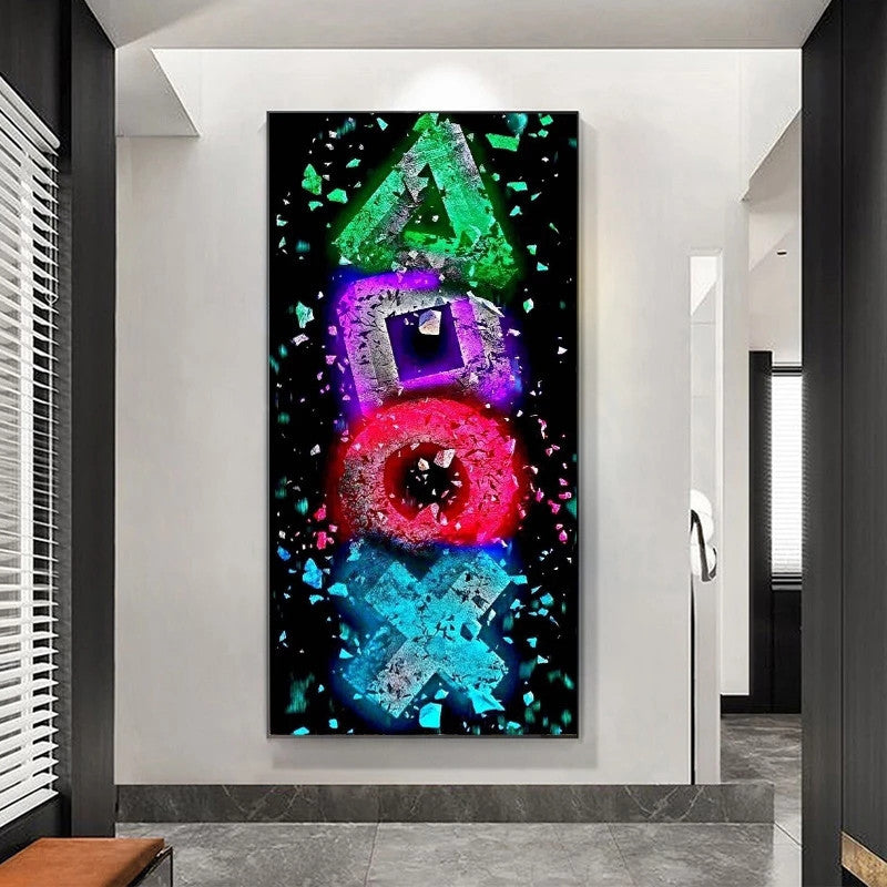 Gamer Room Canvas Painting – Modern Arena Game Poster Wall Art for Gaming Decor