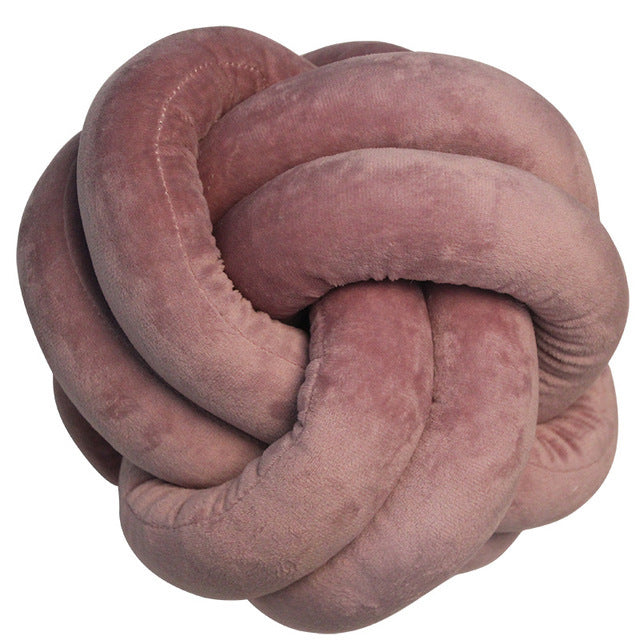 Knotted Plush Ball Design Round Throw Pillow – Soft, Cuddly & Modern Home Decor Cushion