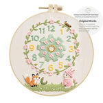 DIY Embroidery Clock Kit: Creative Simple Handmade Wall Decoration Material Package (Choose Your Animal Style)