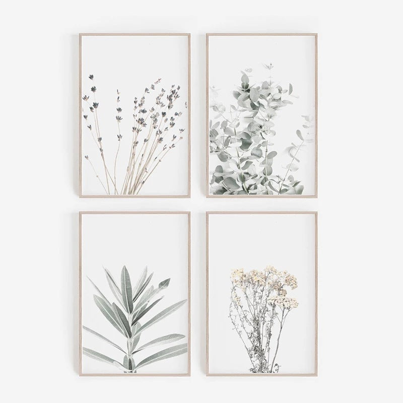 Nordic Plant Canvas Wall Art – Modern Frameless Greenery Decoration Painting