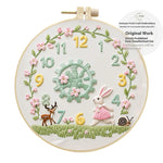 DIY Embroidery Clock Kit: Creative Simple Handmade Wall Decoration Material Package (Choose Your Animal Style)