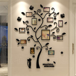 Family Tree Photo Frame Wall Sticker – Acrylic DIY Home Wall Decoration