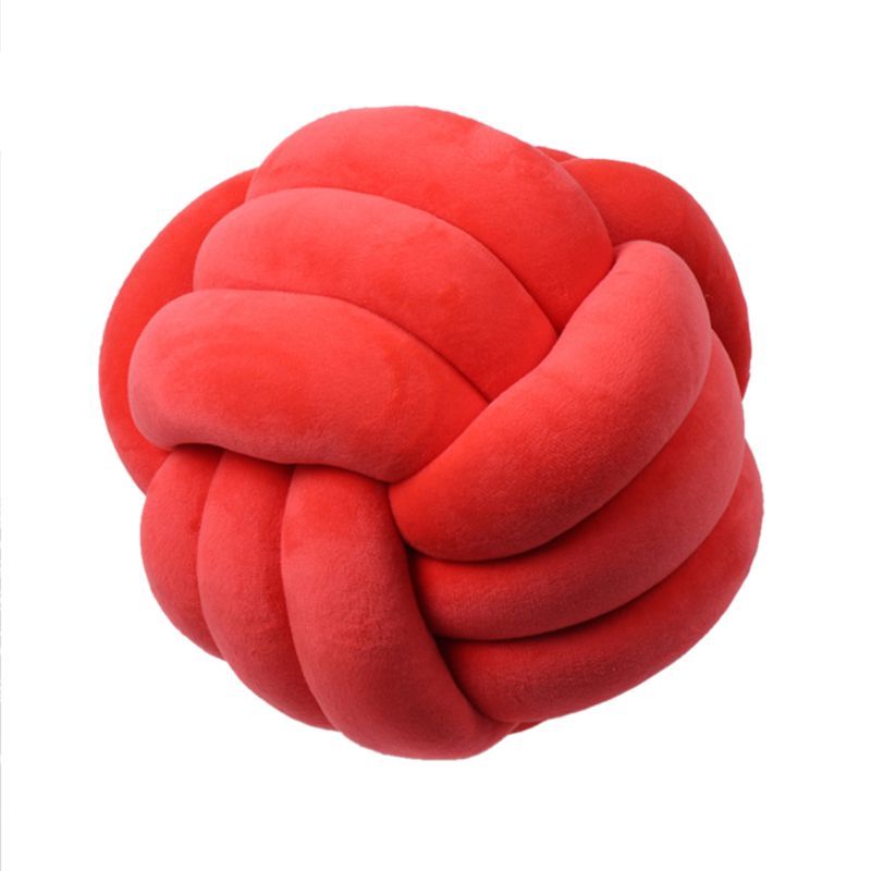 Knotted Plush Ball Design Round Throw Pillow – Soft, Cuddly & Modern Home Decor Cushion