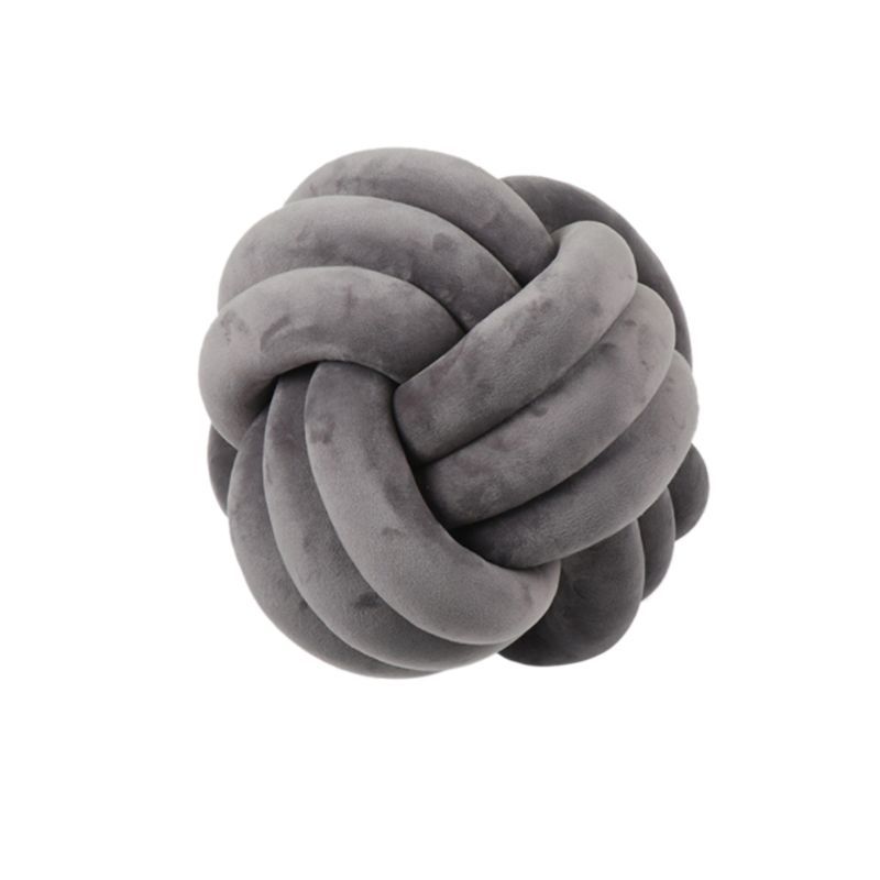 Knotted Plush Ball Design Round Throw Pillow – Soft, Cuddly & Modern Home Decor Cushion