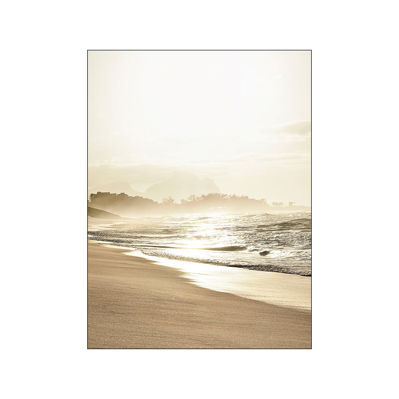 Nordic Modern Canvas Art – Gold Foil Beach Wall Painting | Luxury Oil on Canvas Home Décor