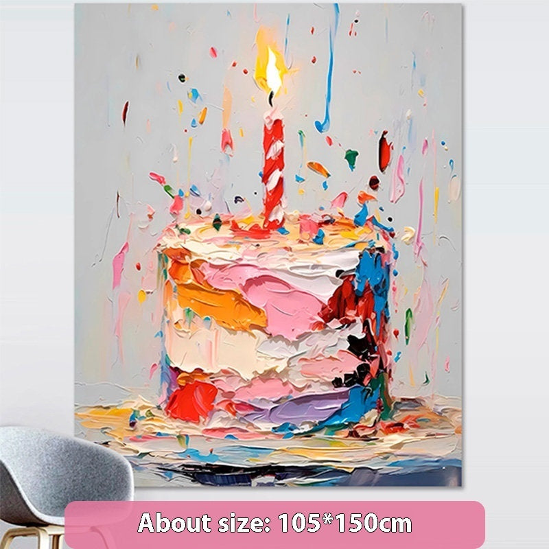 Birthday Scene Setting Supplies – Hanging Cloth Banner, Cake & Photo Background for Party Decoration