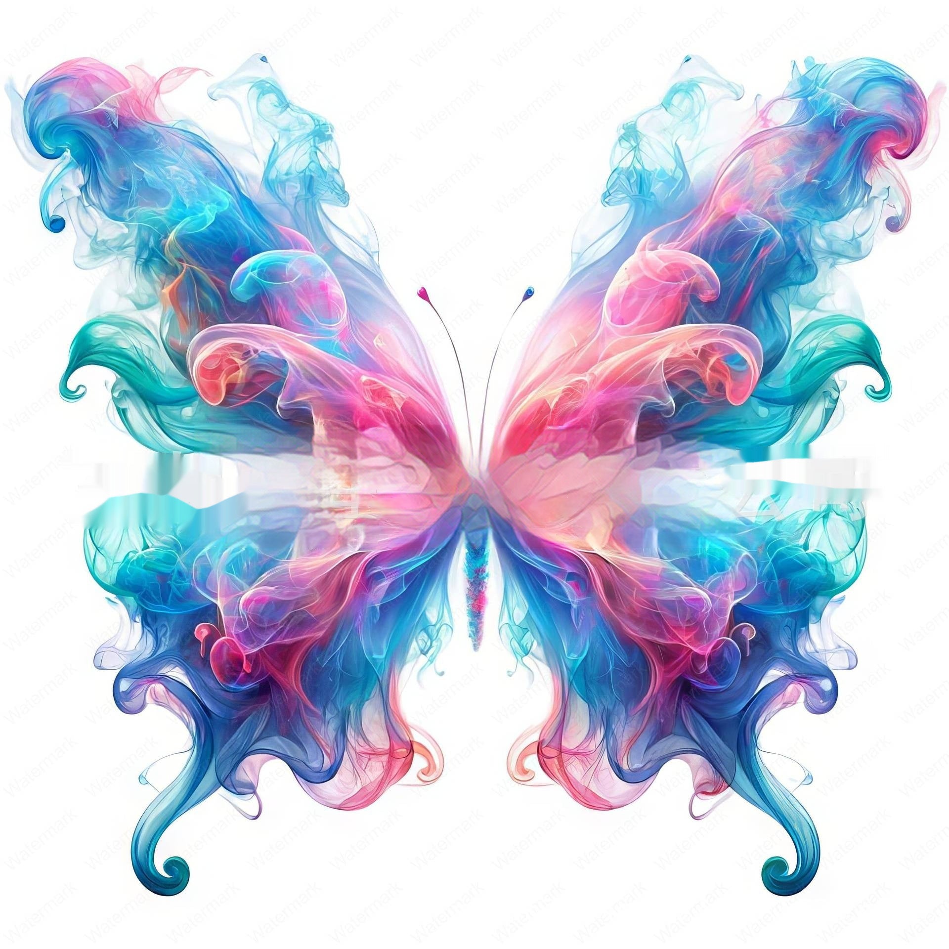 Butterfly Ethereal Smoke Pendant Decoration – Acrylic Wall & Window Hanging Art | Engraved Printed Butterfly Ornaments