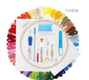 DIY Embroidery Kit with 50 Color Threads – Beginner & Professional Sewing Set