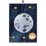 Astronaut Wall Art Canvas – Modern Frameless Space Theme Home Decoration